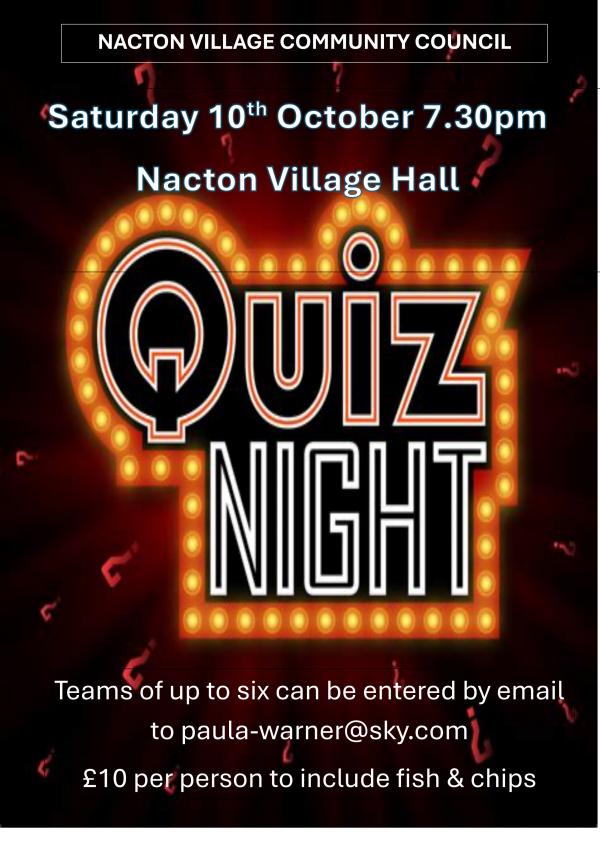 Quiz night October 2026